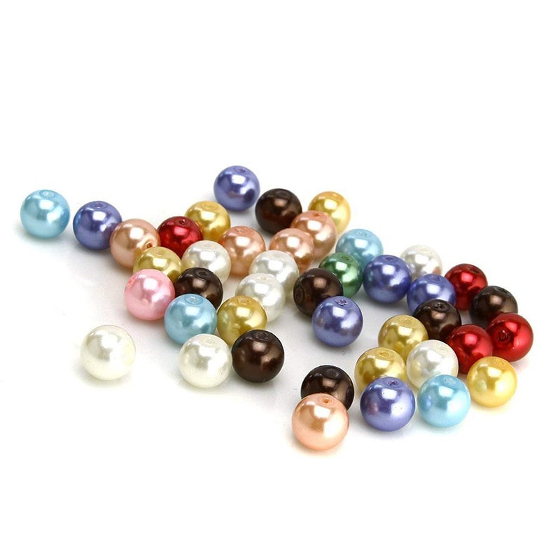 RUBYCA 200Pcs Mix Czech Tiny Satin Luster Glass Pearl Round Bead 12mm Assortment Beading DIY Jewelry - Image 2